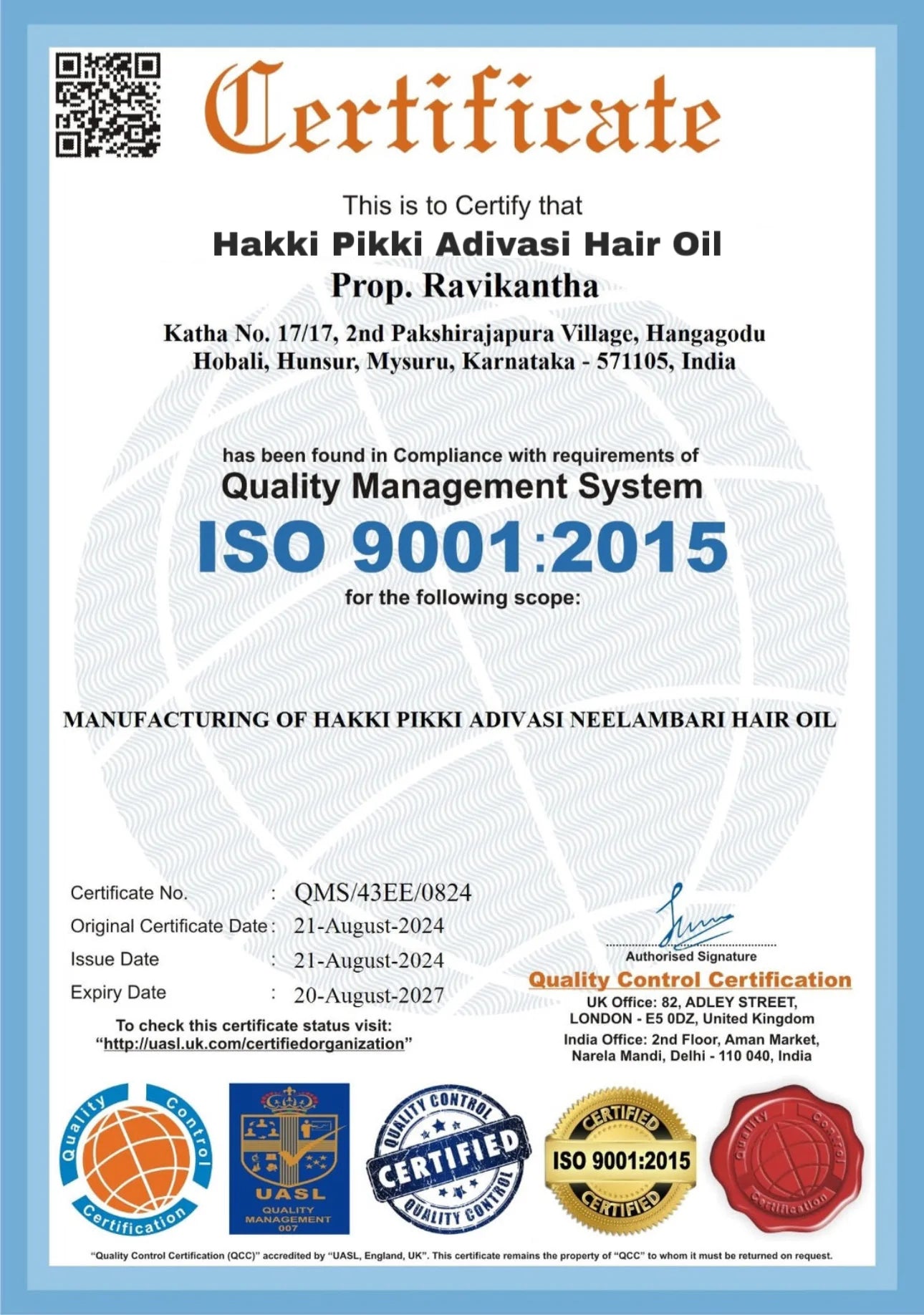 Neelambari Hakki Pikki Original Adivasi Oil (REAL MANUFACTURER FROM DIRECT SOURCE)